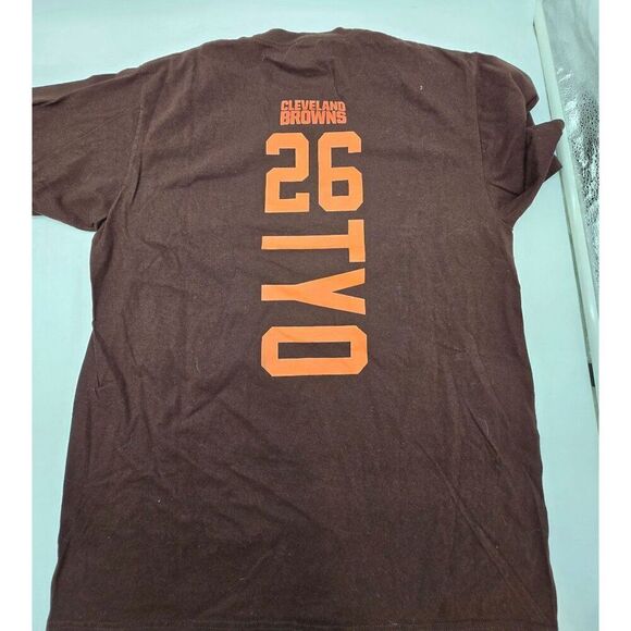 Cleveland Browns Fanatics Pro T-Shirt Size L 26 Vintage Style Brown & Orange - Picture 5 of 6